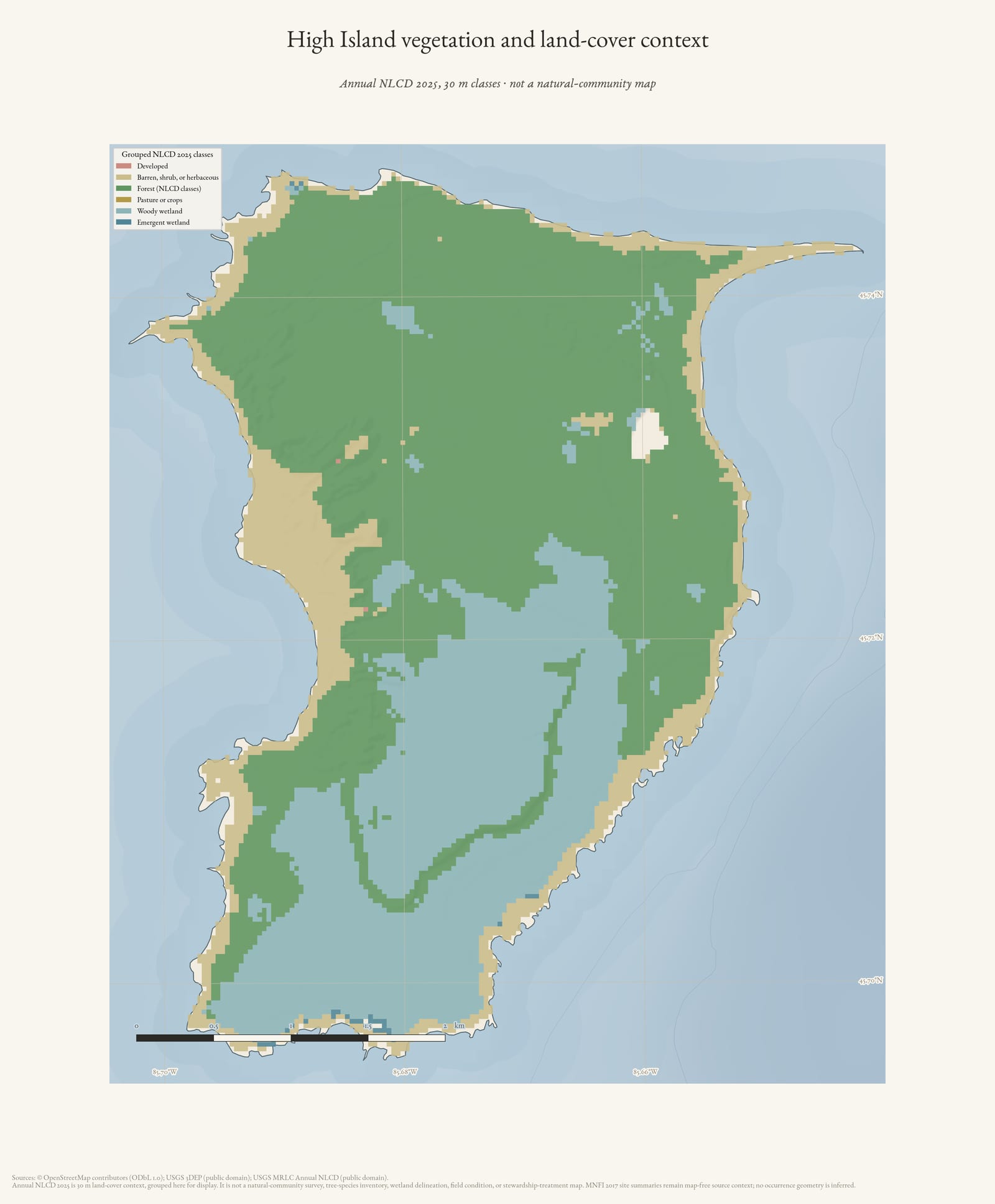 Vegetation and land-cover context map of High Island.
