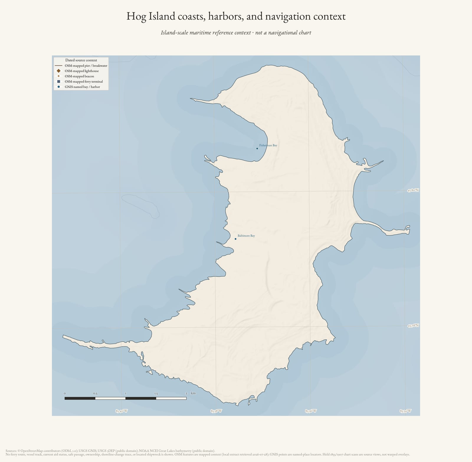 Maritime-context map of Hog Island.