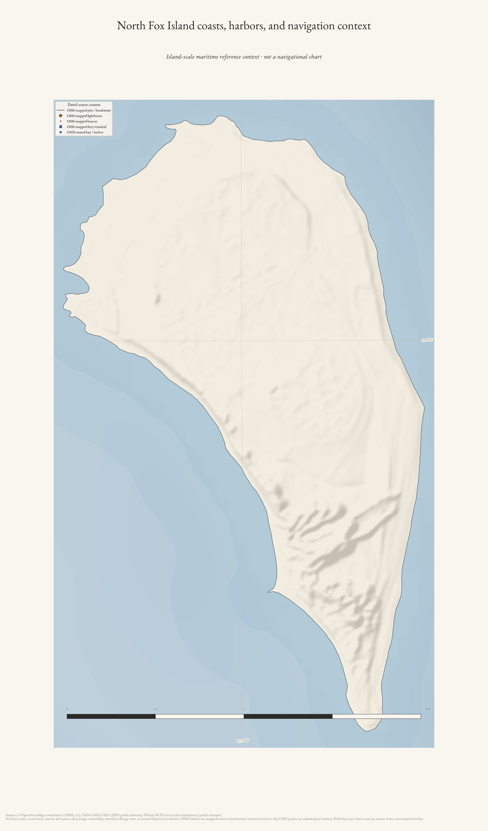 Maritime-context map of North Fox Island.