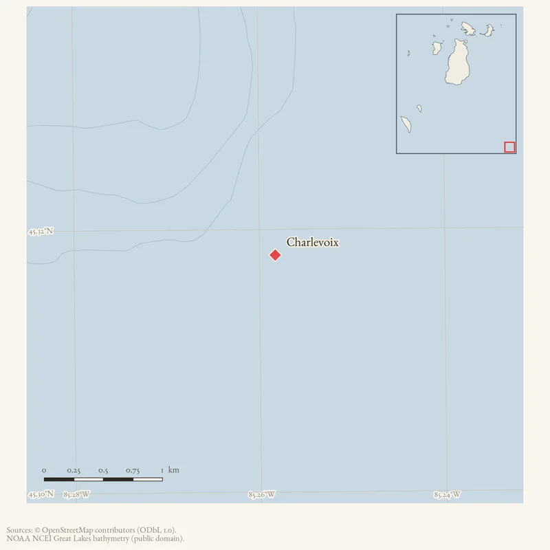 Locator map: Charlevoix highlighted within the Beaver Island archipelago