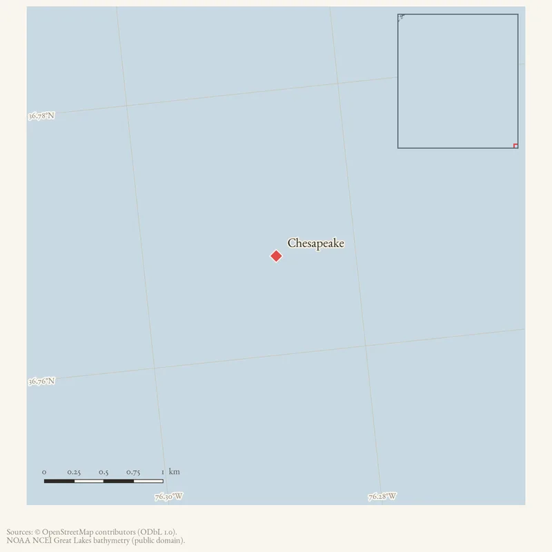 Locator map: Chesapeake highlighted within the Beaver Island archipelago
