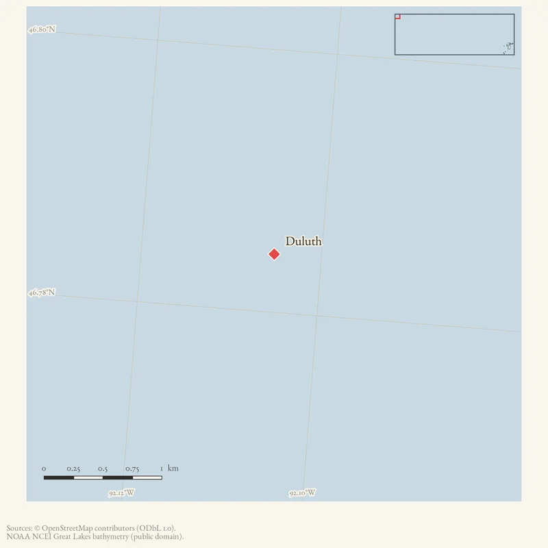 Locator map: Duluth highlighted within the Beaver Island archipelago