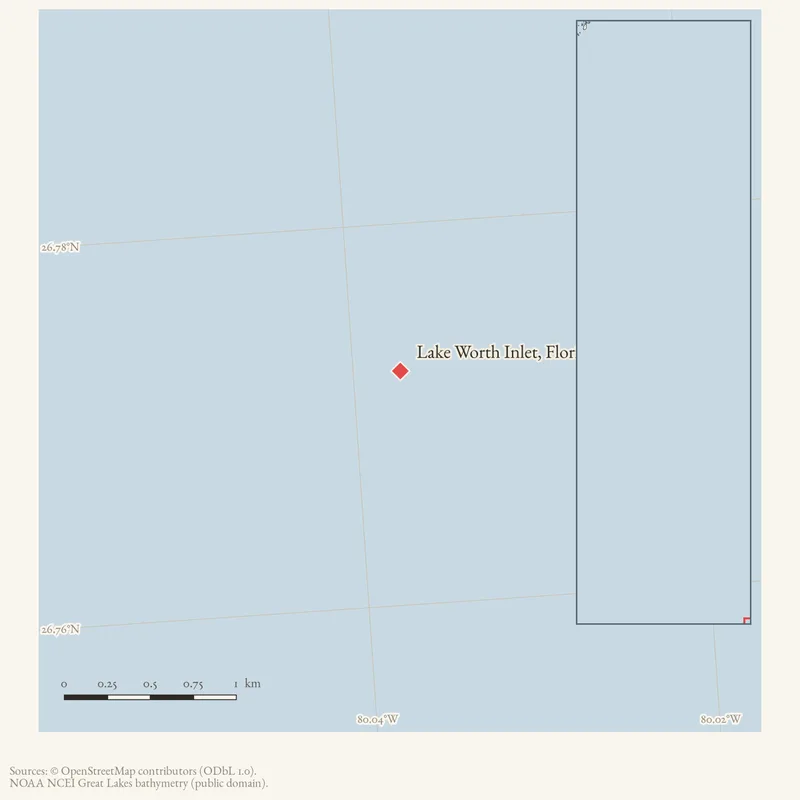 Locator map: Lake Worth Inlet, Florida highlighted within the Beaver Island archipelago