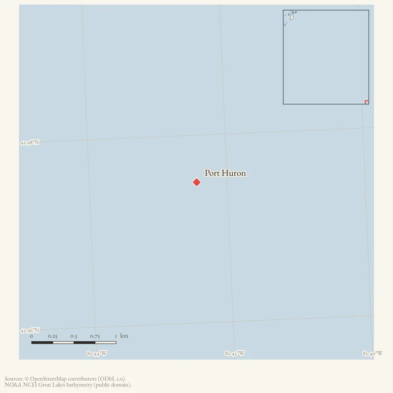Locator map: Port Huron highlighted within the Beaver Island archipelago