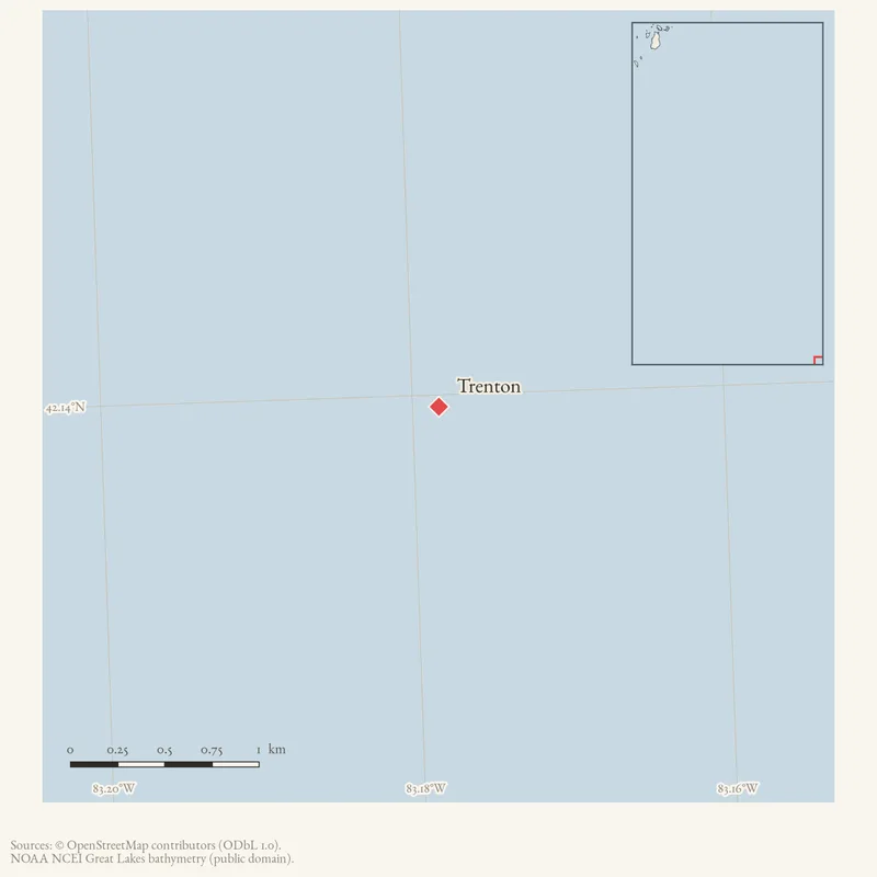 Locator map: Trenton highlighted within the Beaver Island archipelago