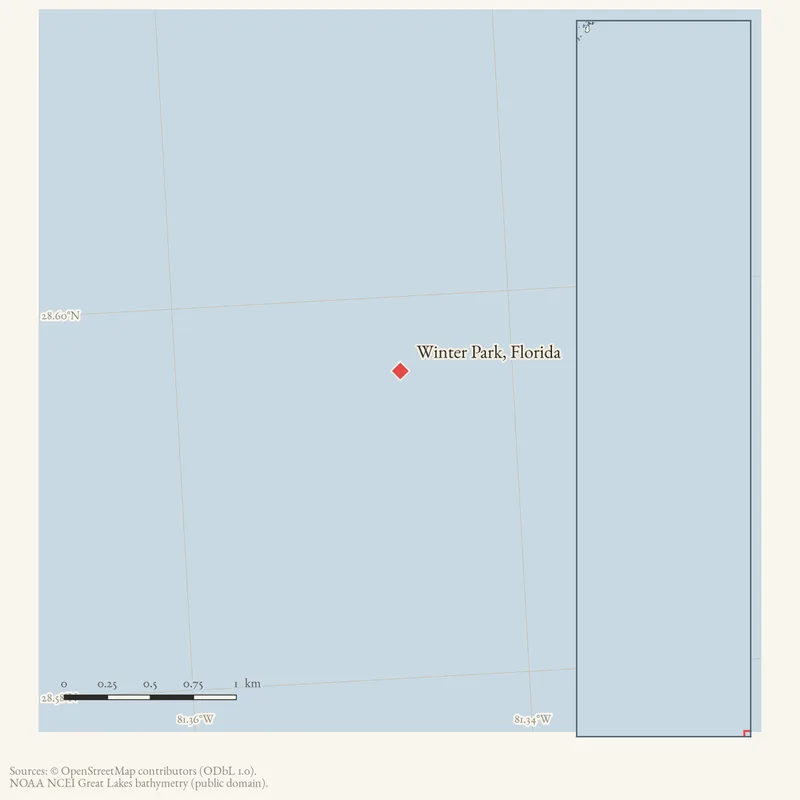 Locator map: Winter Park, Florida highlighted within the Beaver Island archipelago