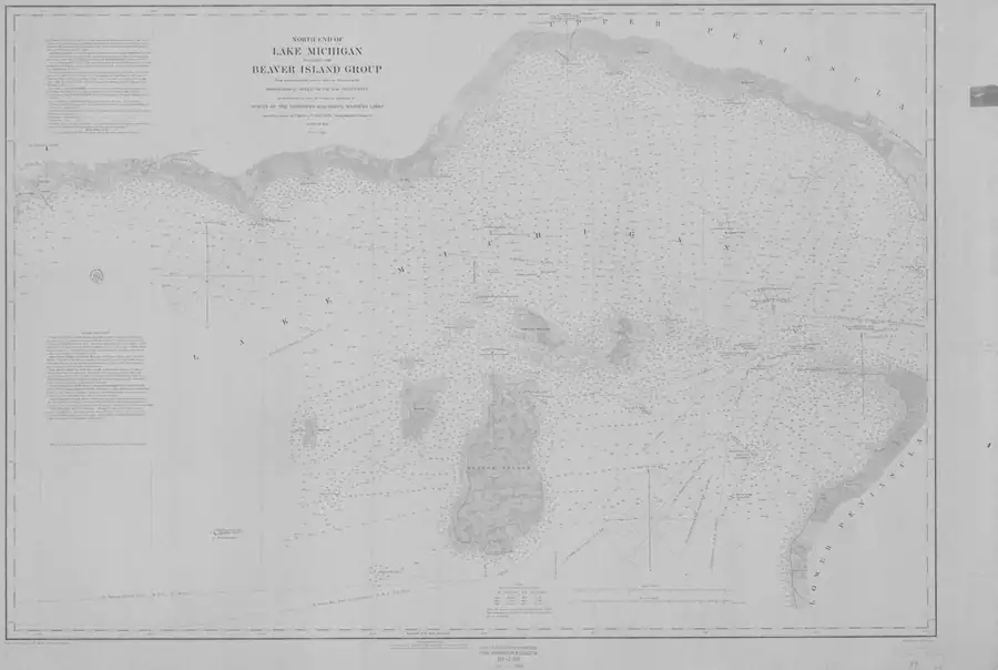 Historical chart: North End of Lake Michigan including the Beaver Island