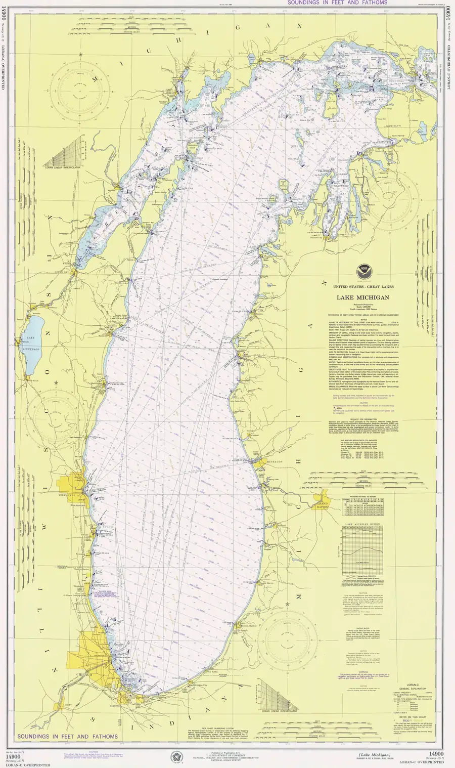 Historical chart: Lake Michigan, held by NOAA Office of Coast Survey, 1975.
