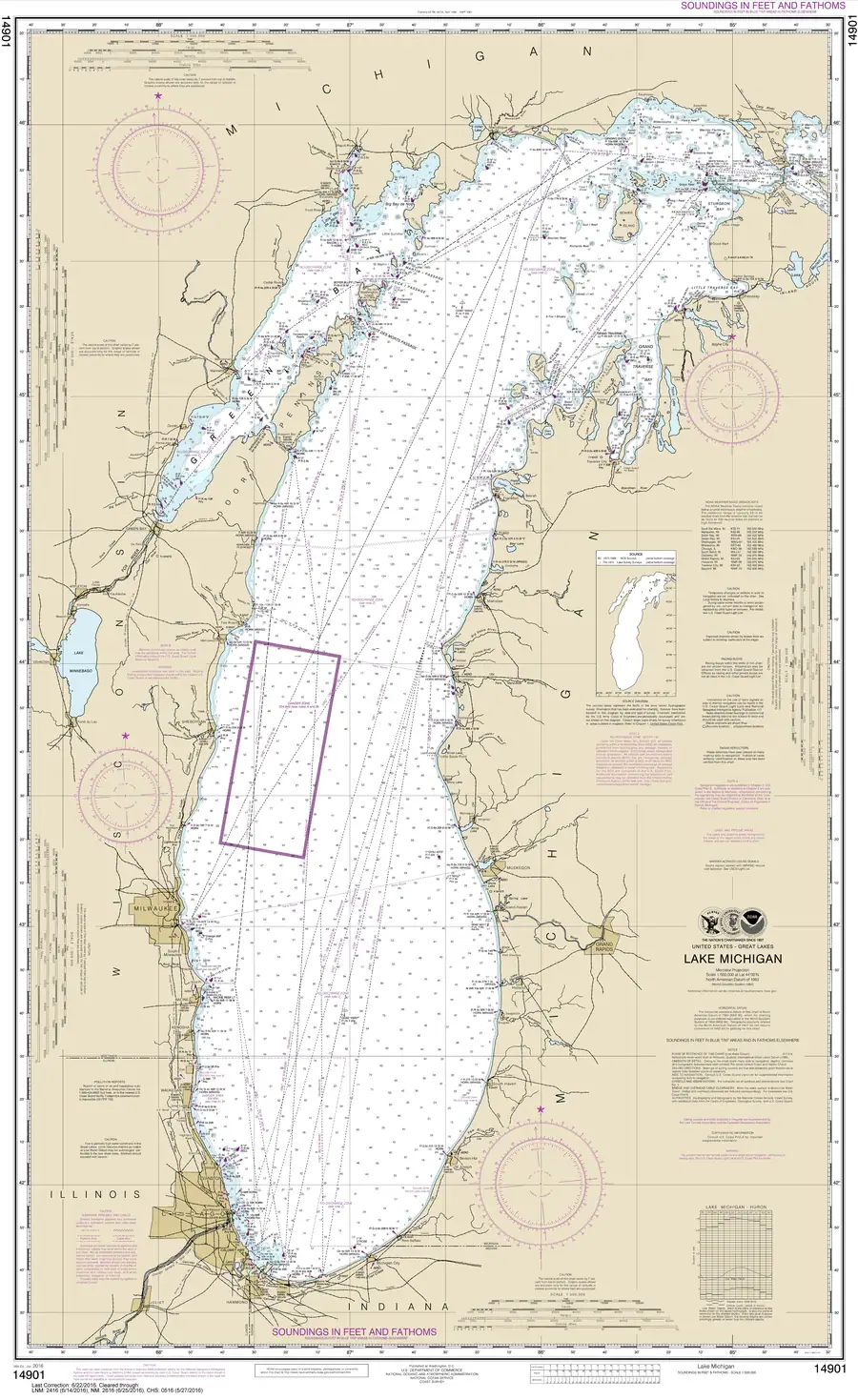 Historical chart: Lake Michigan (Mercator Projection), held by NOAA Office