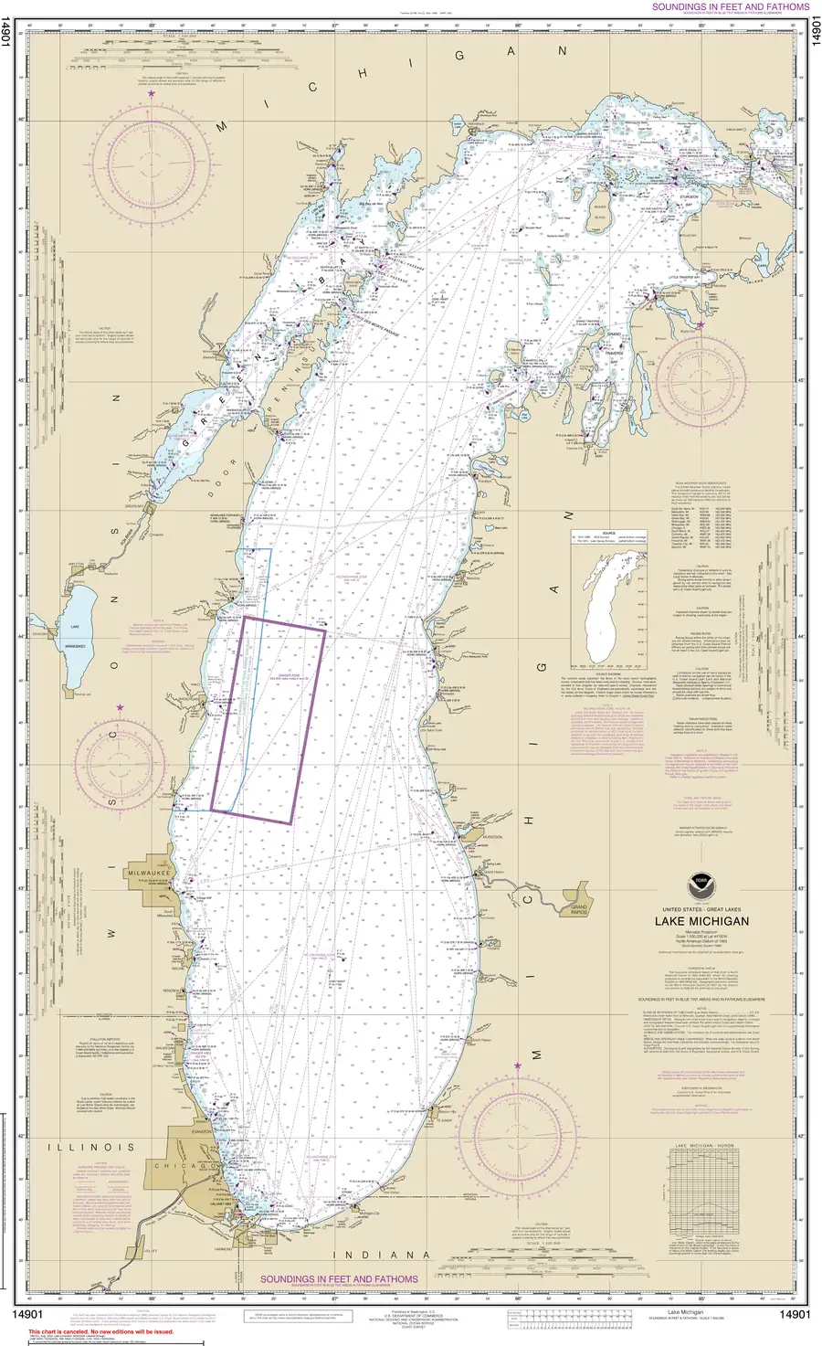 Historical chart: Lake Michigan (Mercator Projection), held by NOAA Office