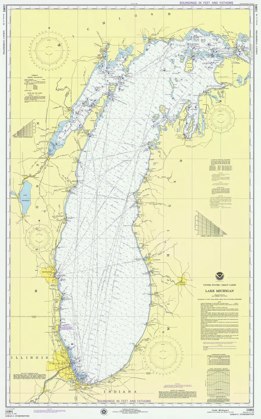 Historical chart: Lake Michigan, held by NOAA Office of Coast Survey, 1975.