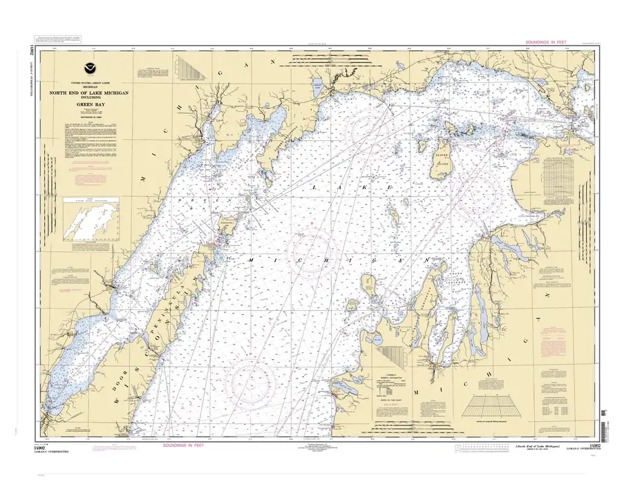 Historical chart: North end of Lake Michigan, including Green Bay, held by NOAA Office of Coast Survey, 2001.