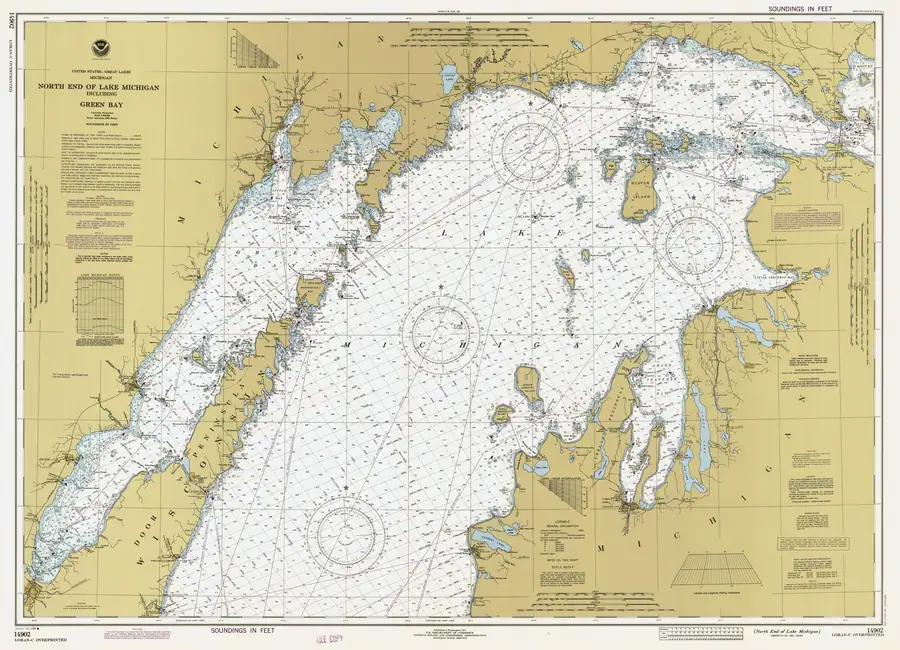 Historical chart: North End Of Lake Michigan, held by NOAA Office of Coast Survey, 1984.