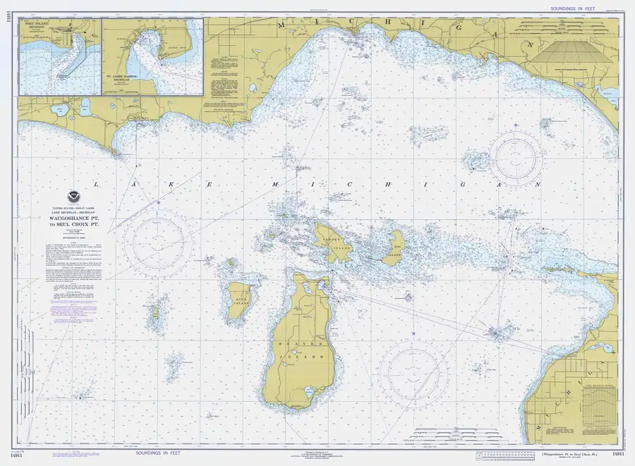 Historical chart: Waugoshance Pt To Seul Choix Pt, held by NOAA Office of Coast Survey, 1979.