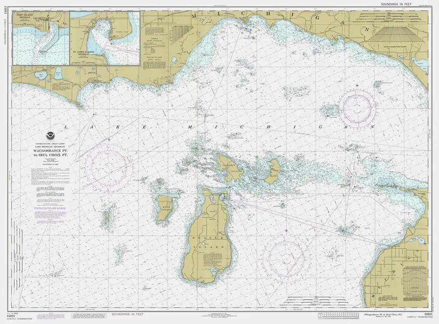 Historical chart: Waugoshance Pt To Seul Choix Pt, held by NOAA Office of Coast Survey, 1986.