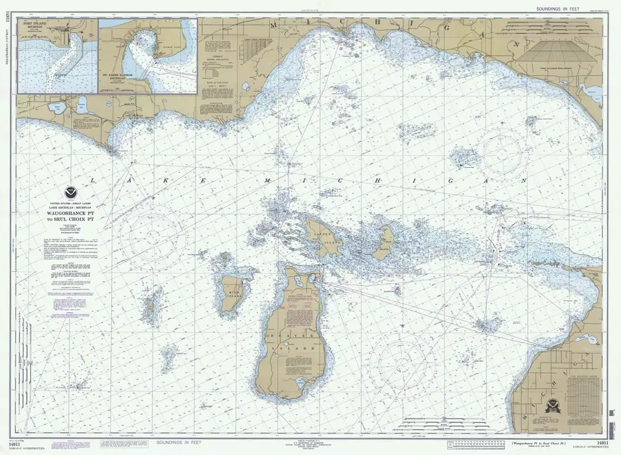 Historical chart: Waugoshance Pt To Seul Choix Pt, held by NOAA Office of Coast Survey, 1995.