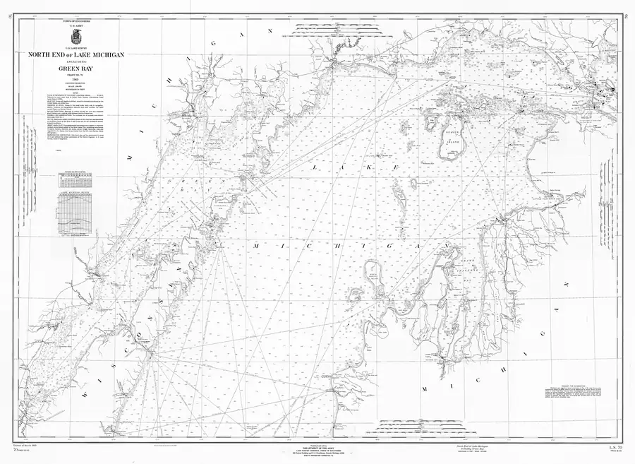 Historical chart: North End Of Lake Michigan Including Green Bay, held by NOAA Office of Coast Survey, 1969.