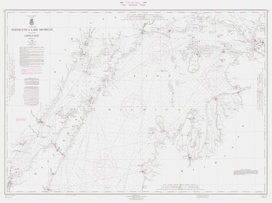 Historical chart: North End Of Lake Michigan Including Green Bay, held by NOAA Office of Coast Survey, 1966.