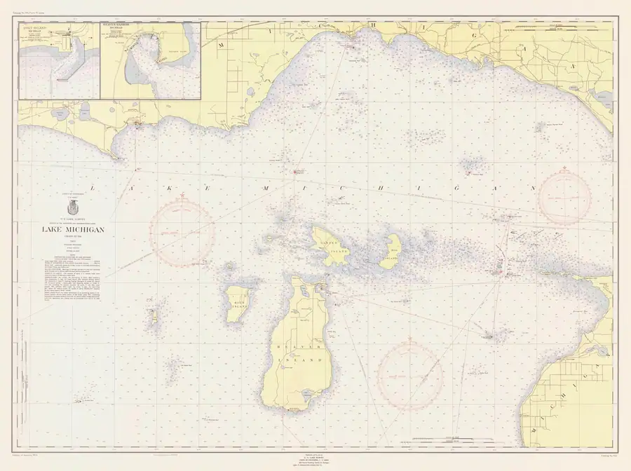 Historical chart: Lake Michigan, held by NOAA Office of Coast Survey, 1954.