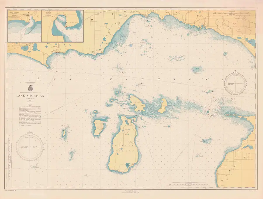 Historical chart: Lake Michigan, held by NOAA Office of Coast Survey, 1944.
