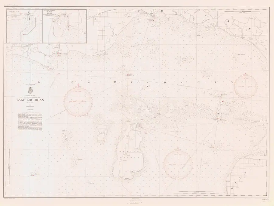 Historical chart: Lake Michigan, held by NOAA Office of Coast Survey, 1954.
