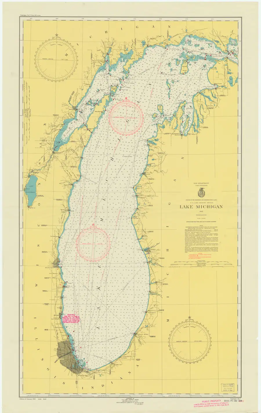 Historical chart: Lake Michigan, held by NOAA Office of Coast Survey, 1948.