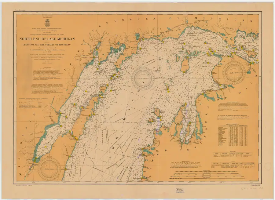 Historical chart: North End Of Lake Michigan Including Green Bay The Straits Of Makinac, held by NOAA Office of Coast Survey, 1906.