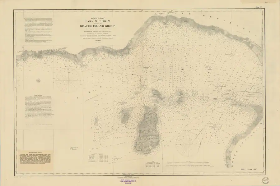 Historical chart: North End Of Lake Michigan Including The Beaver Island Group, held by NOAA Office of Coast Survey, 1897.