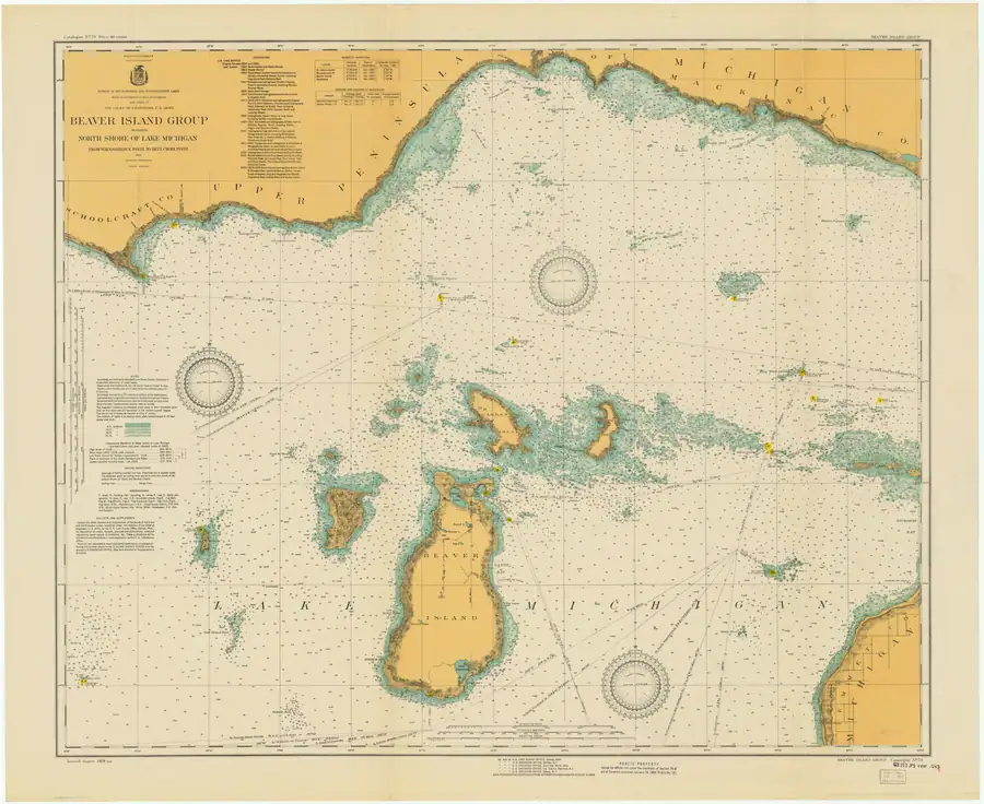 Historical chart: Beaver Island Group nautical chart (1929).