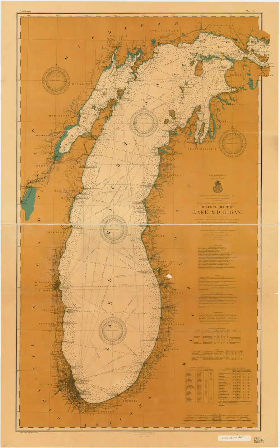 Historical chart: General Chart Of Lake Michigan., held by NOAA Office of Coast Survey, 1903.