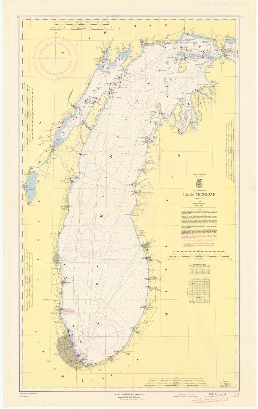 Historical chart: Lake Michigan, held by NOAA Office of Coast Survey, 1964.