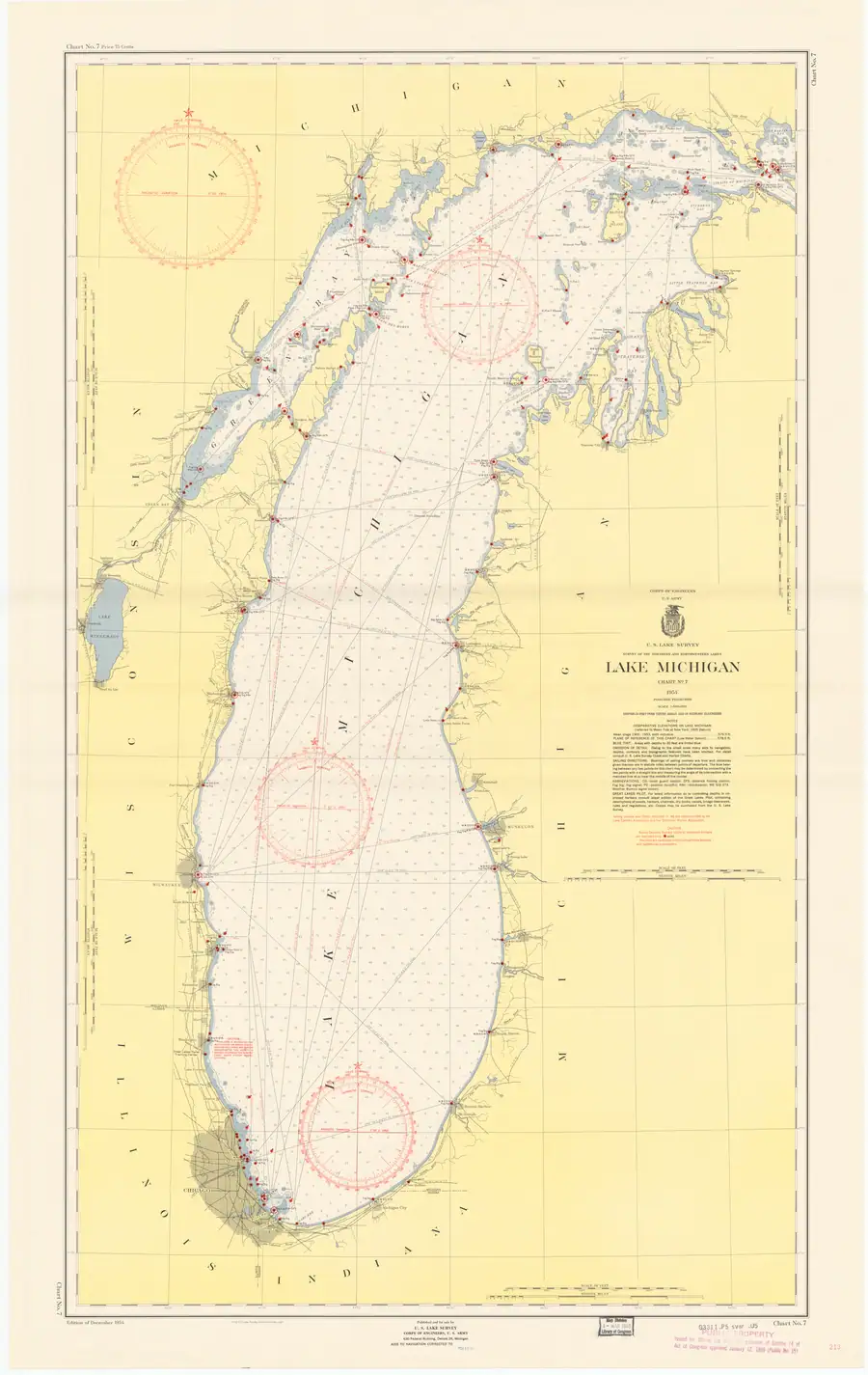 Historical chart: Lake Michigan, held by NOAA Office of Coast Survey, 1955.