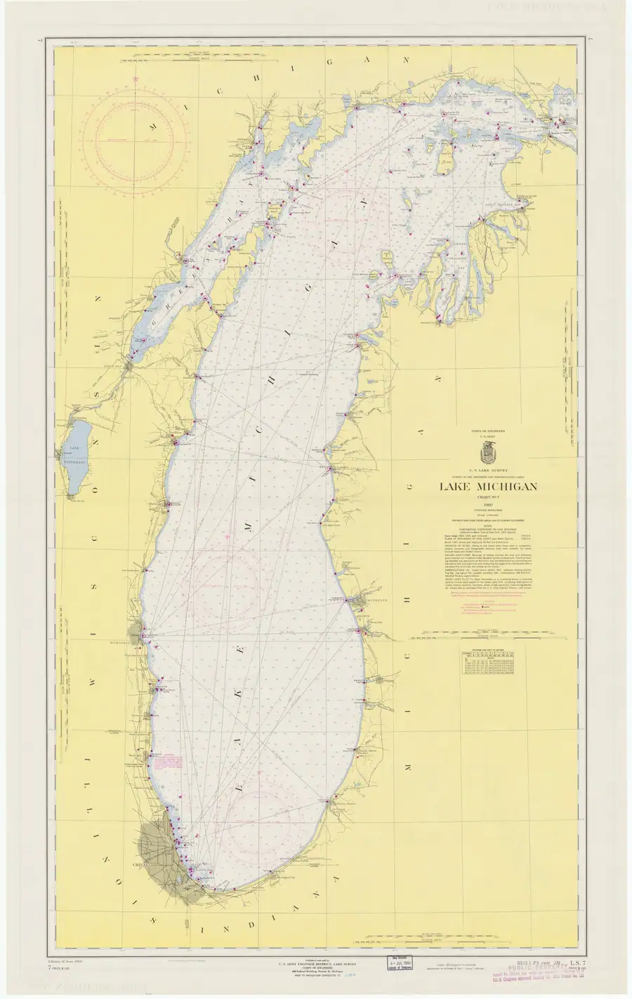 Historical chart: Lake Michigan, held by NOAA Office of Coast Survey, 1960.