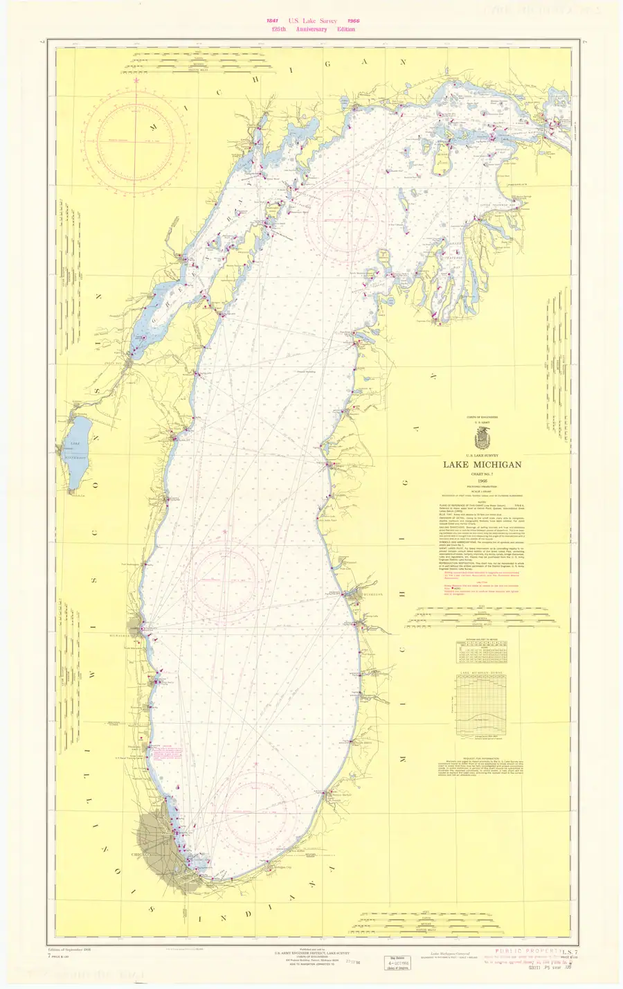 Historical chart: Lake Michigan, held by NOAA Office of Coast Survey, 1966.