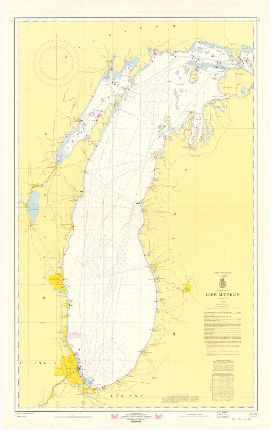 Historical chart: Lake Michigan, held by NOAA Office of Coast Survey, 1970.