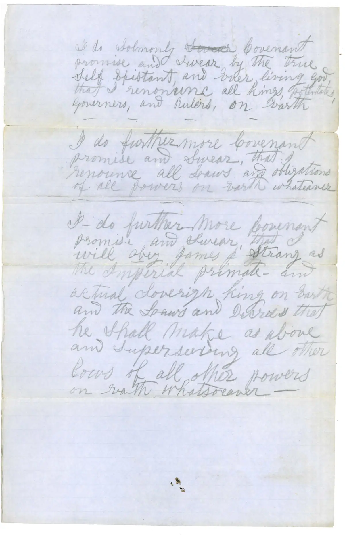 United States v. James J. Strang and others, 1851: obstructing the mail