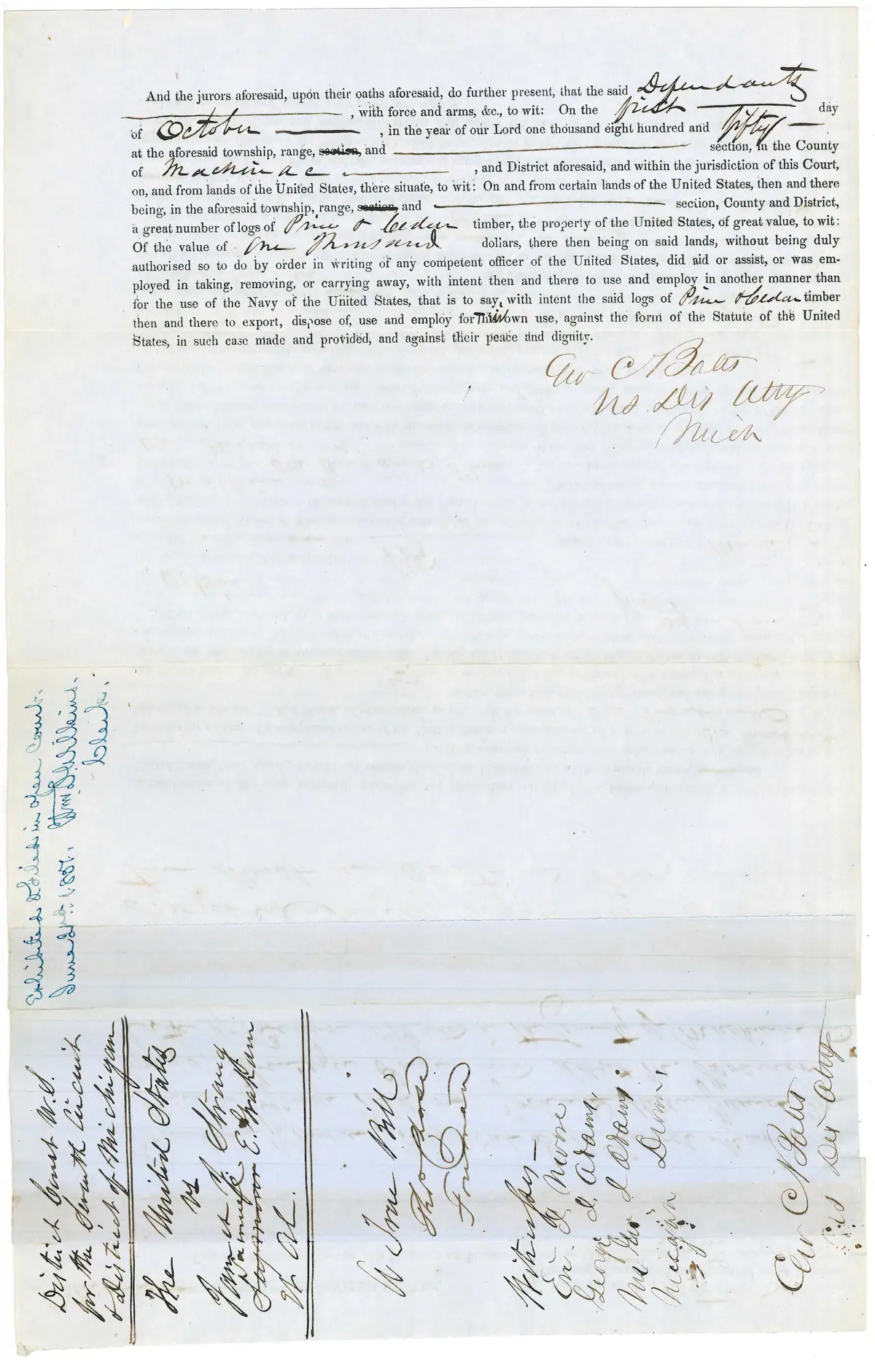 United States v. James J. Strang and others, 1851: trespass on public lands