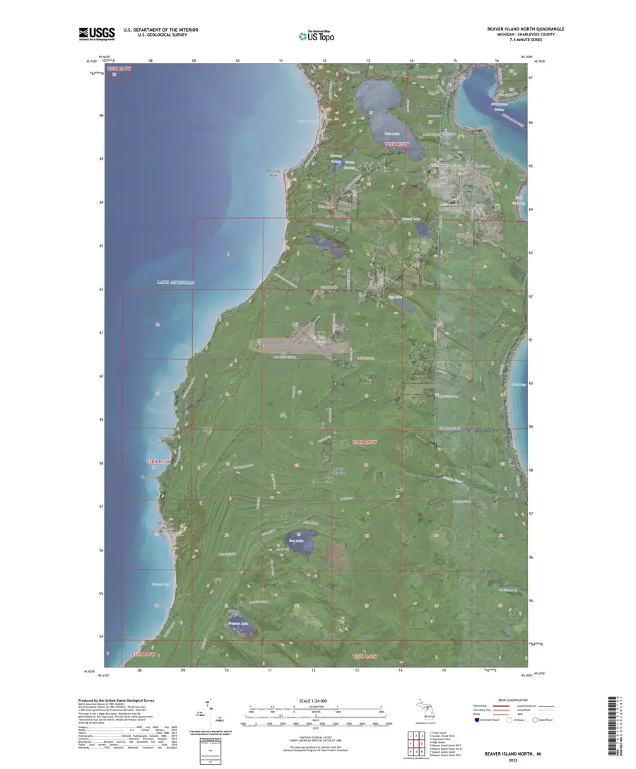 Historical chart: USGS Beaver Island North US Topo quadrangle (2023).