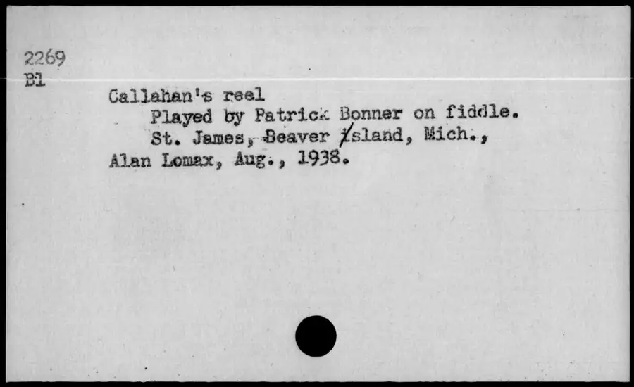 Photograph: Callahan's reel, 1938-08.