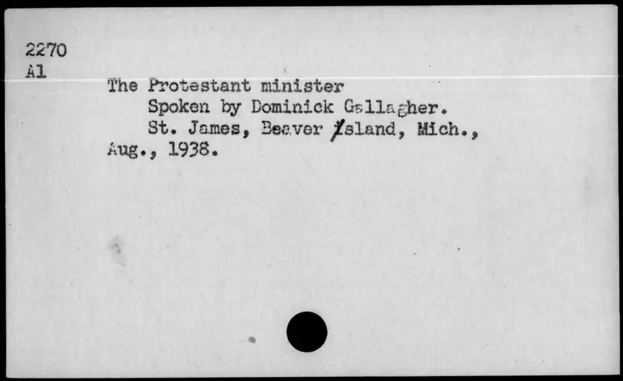 Photograph: The Protestant minister, 1938-08.