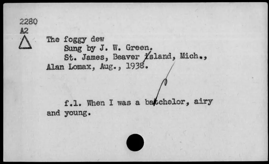 Photograph: The foggy dew, 1938-08.