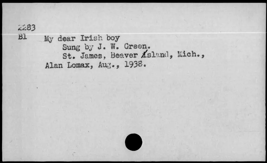 Photograph: My dear Irish boy, 1938-08.