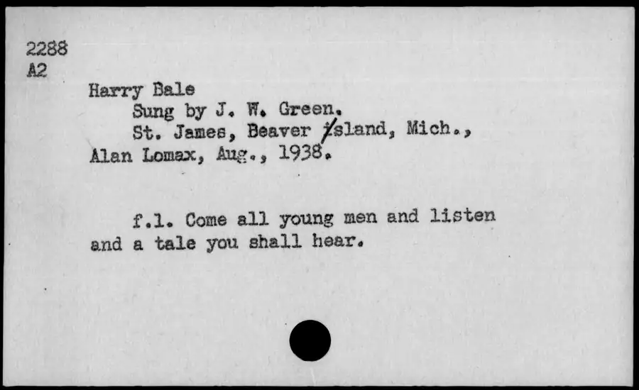 Photograph: Harry Bale, 1938-08.