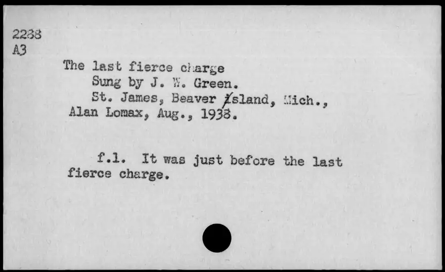 Photograph: The last fierce charge, 1938-08.