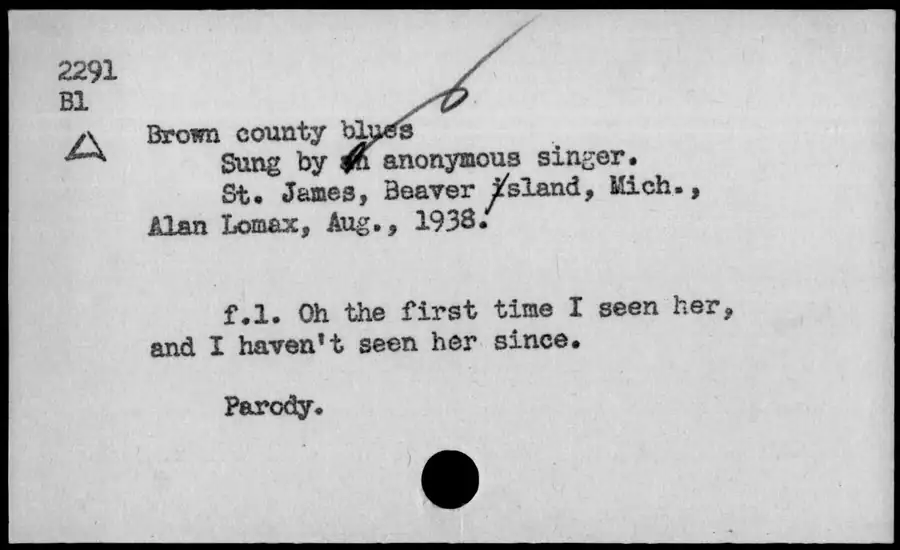 Photograph: Brown County blues, 1938-08.