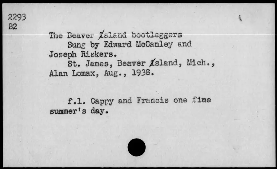 Photograph: The Beaver island bootleggers, 1938-08.