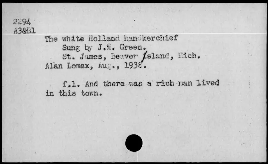 Photograph: The white Holland handkerchief, 1938-08.