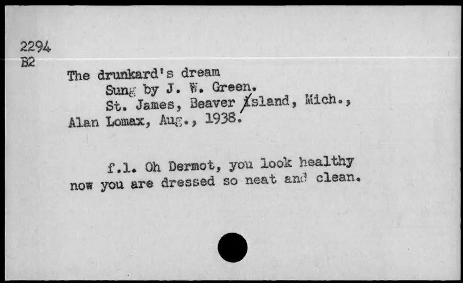 Photograph: The drunkard's dream, 1938-08.