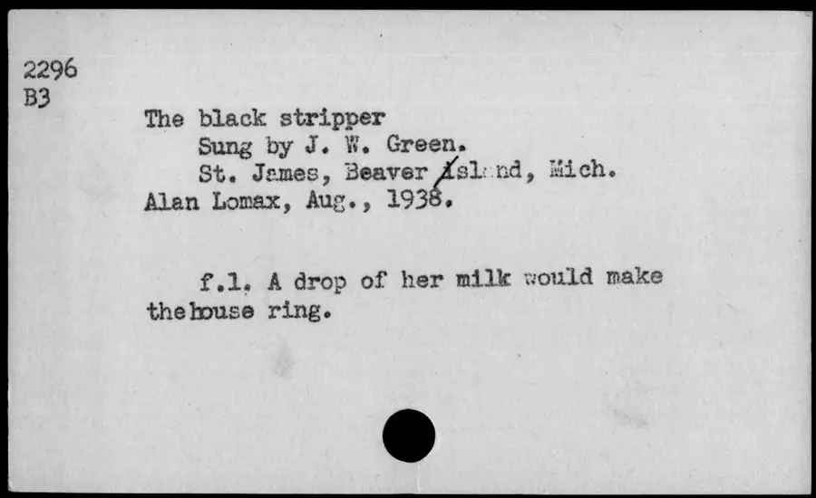 Photograph: The black stripper, 1938-08.