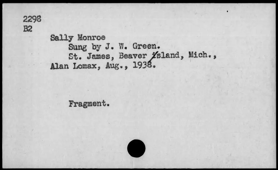 Photograph: Sally Monroe, 1938-08.